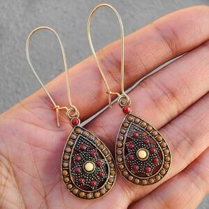 Bronze Loop Boho Earrings Vintage Style Western Y2k Bohemian Chic Women's